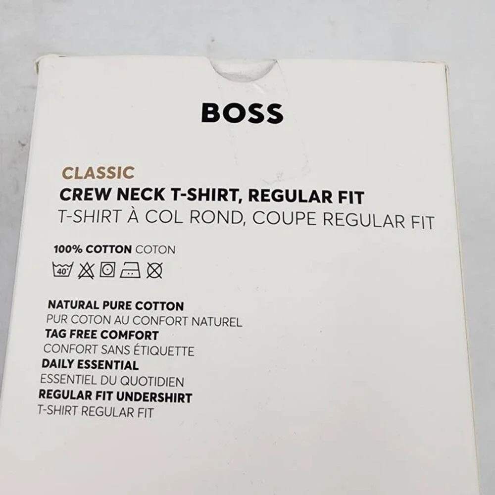 Boss Cotton Crewneck Regular Fit T-Shirt Men's M Multi Short Sleeve - Pack of 3